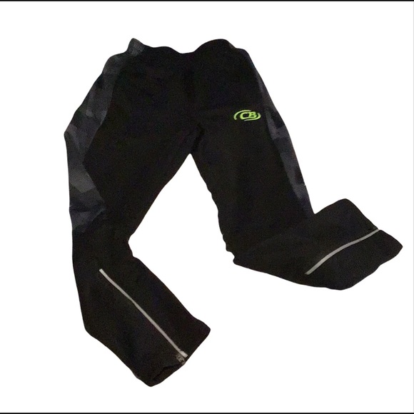 Boy’s pre worn good condition CB size 4T athletic joggers black reflective zip - Picture 1 of 12